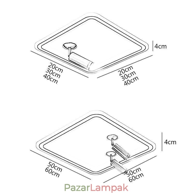 Négyzetes süllyesztett mennyezeti lámpa akril spotlámpa