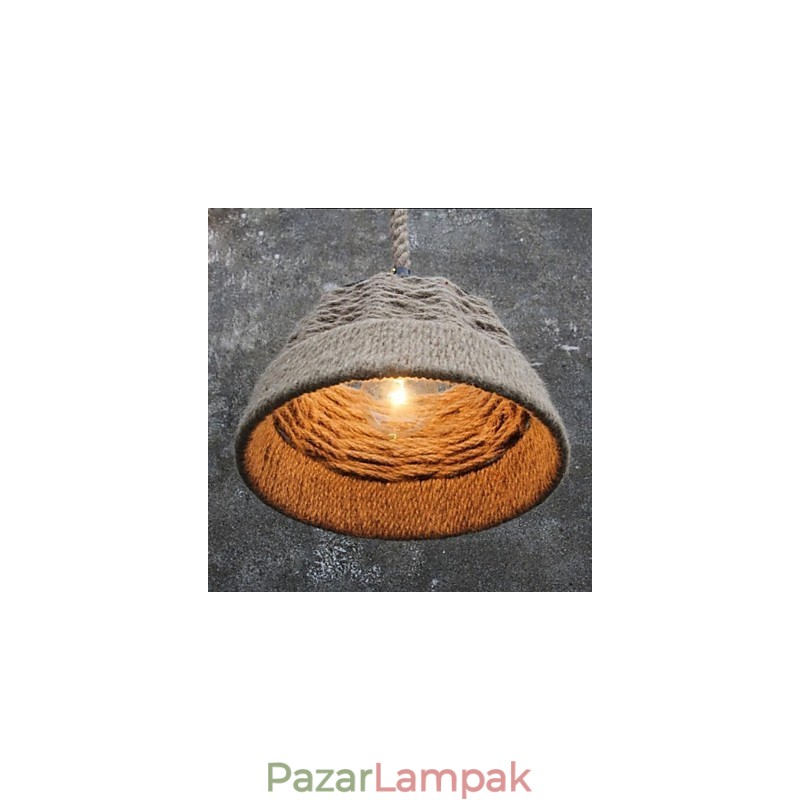 Retro kézzel készített kender kötél megyei csillár lámpa ipari vidéki stílusban