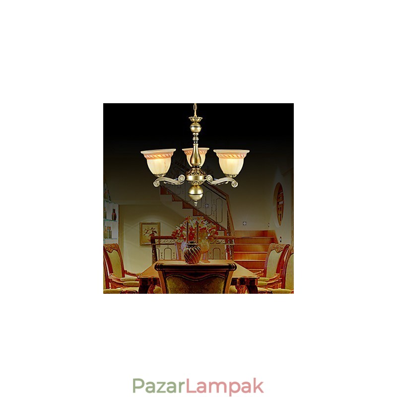 Csillár Three Lights Bronz European Retro Classic