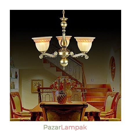 Csillár Three Lights Bronz European Retro Classic Csillár Three Lights Bronz European Retro Classic