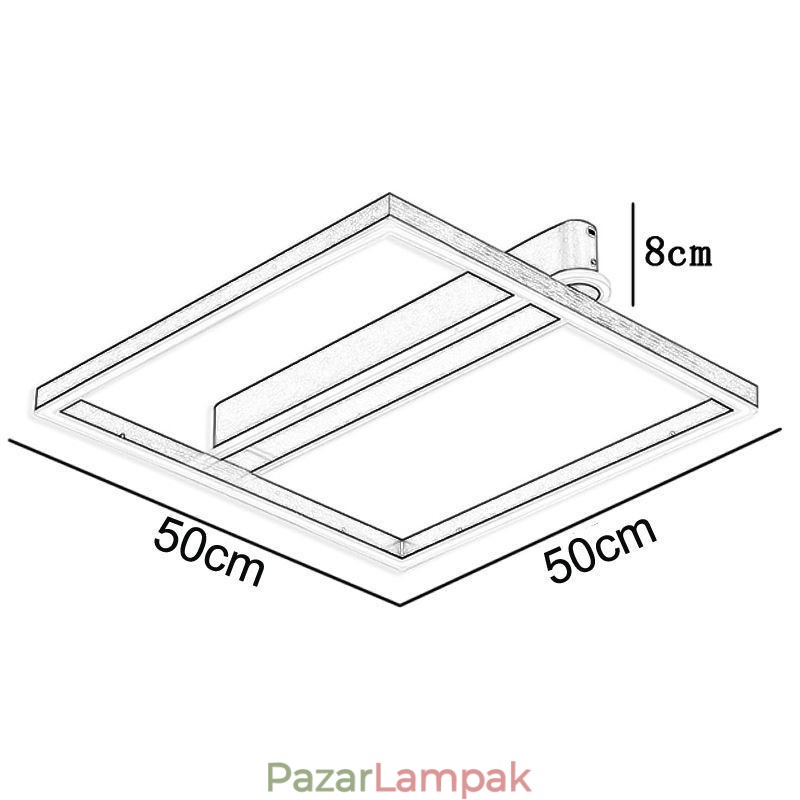 Akril négyzet alakú süllyesztett mennyezeti lámpa