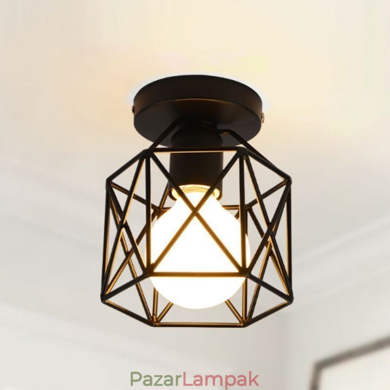 Fém ketrecbe süllyesztett mennyezeti lámpa