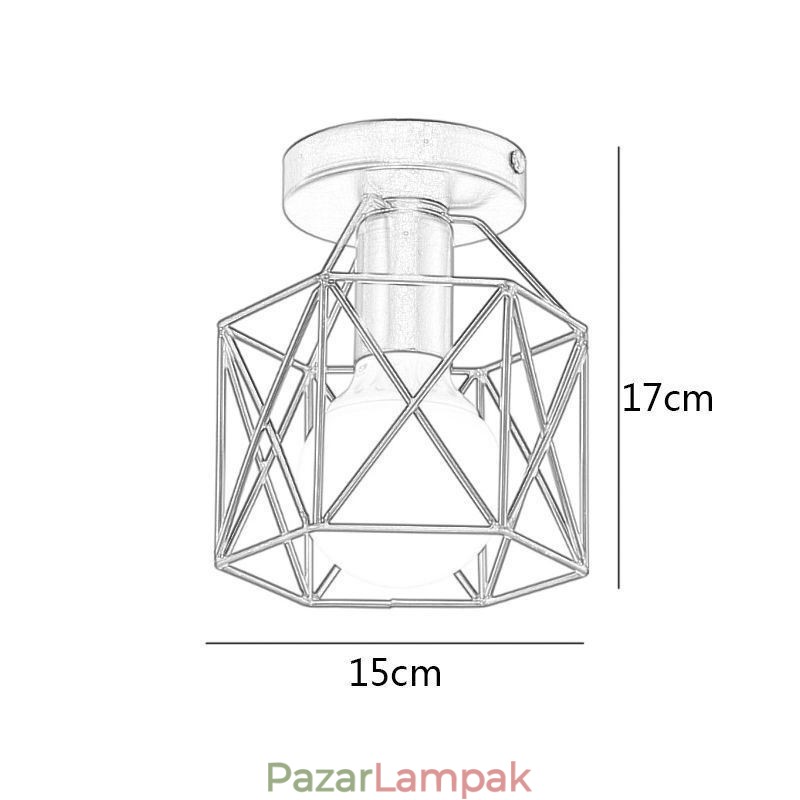 Fém ketrecbe süllyesztett mennyezeti lámpa
