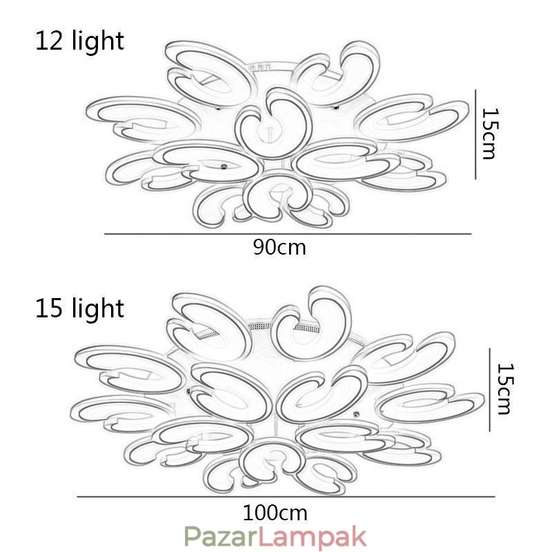 Szirom alakú süllyesztett mennyezeti lámpa