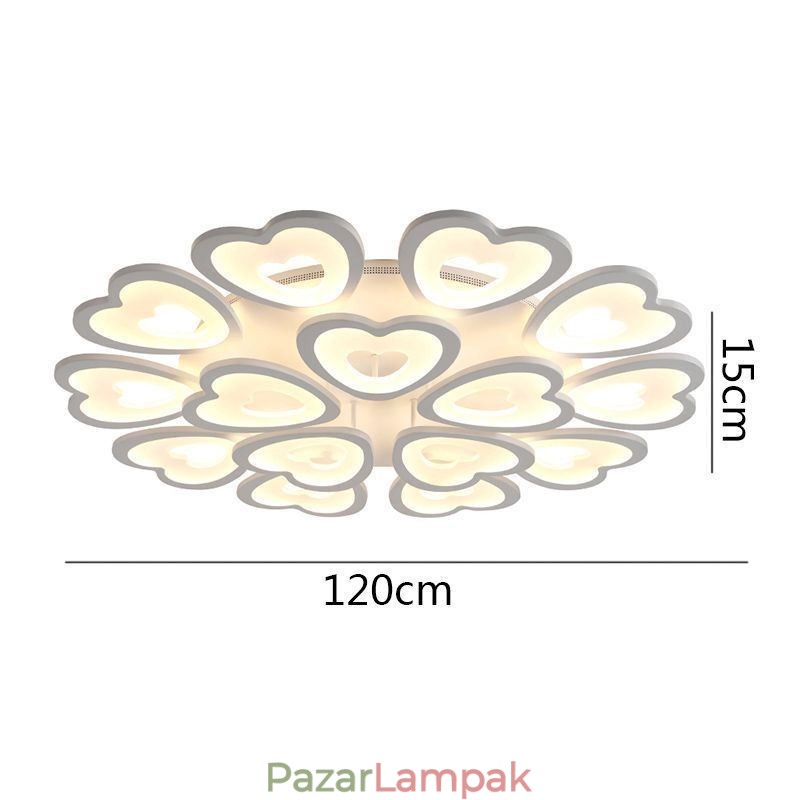 Szív alakú sziromos mennyezeti lámpa süllyesztett tartó