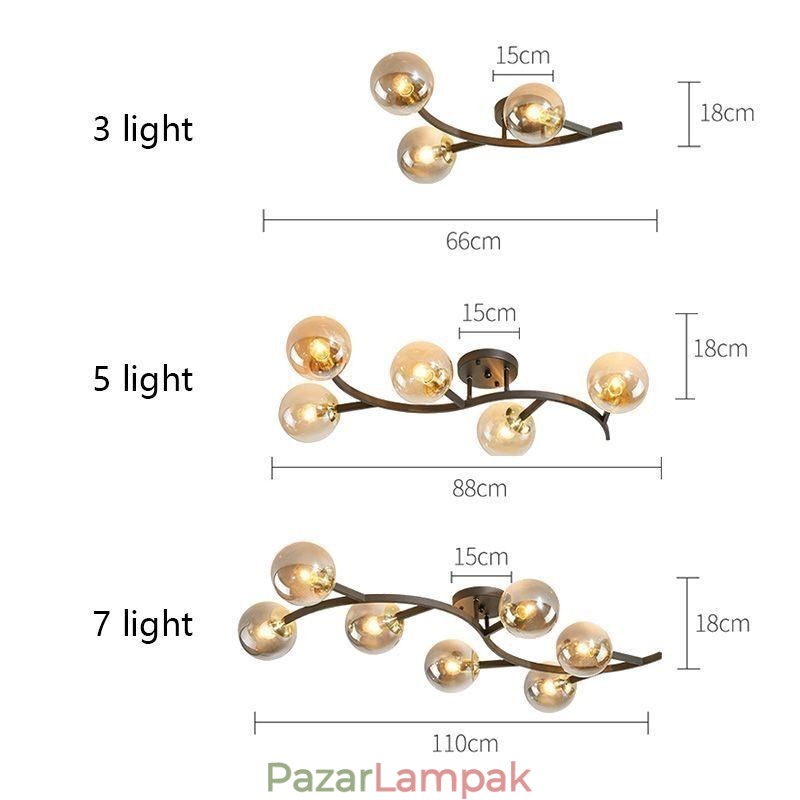 Modern, minimalista ágú, süllyesztett üveggömb mennyezeti lámpa