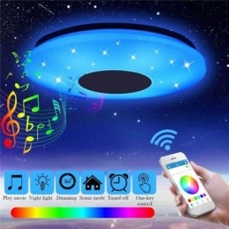 Süllyesztett, színes mennyezeti lámpa Bluetooth zenei hangszóró időzítési funkcióval