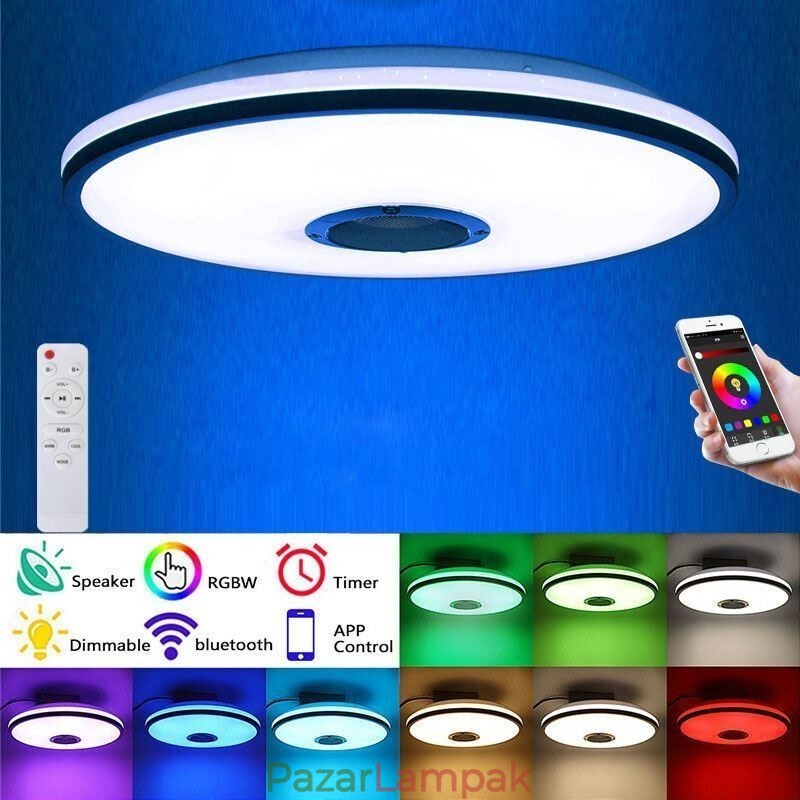 Falba süllyesztett színes mennyezeti lámpa Bluetooth zenei hangszóró időzítési funkcióval