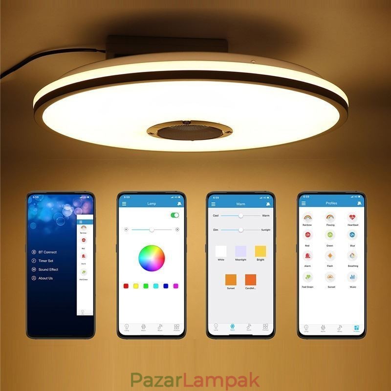 Falba süllyesztett színes mennyezeti lámpa Bluetooth zenei hangszóró időzítési funkcióval