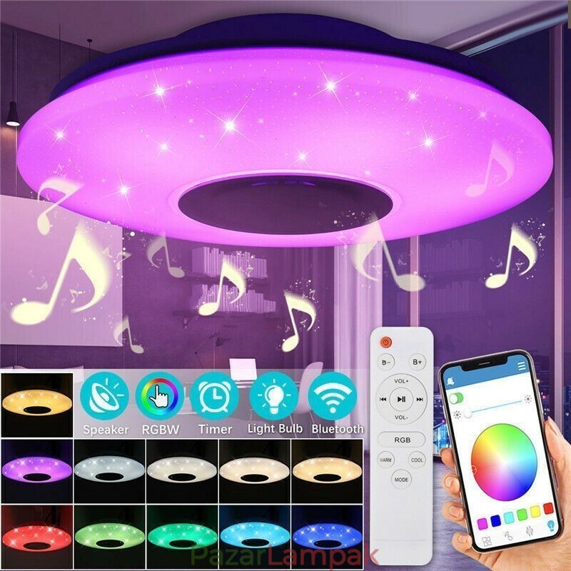Süllyeszthető dekoratív lámpa távirányító APP vezérlés Bluetooth zenei hangszóró lámpa
