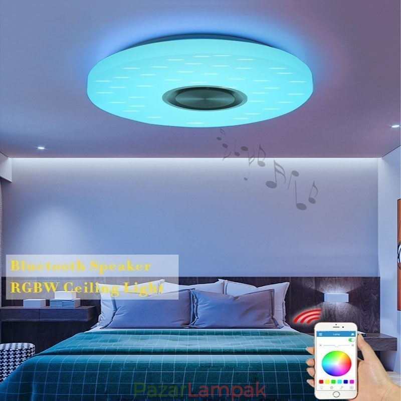 Süllyeszthető dekoratív lámpa távirányító APP vezérlés Bluetooth zenei hangszóró lámpa