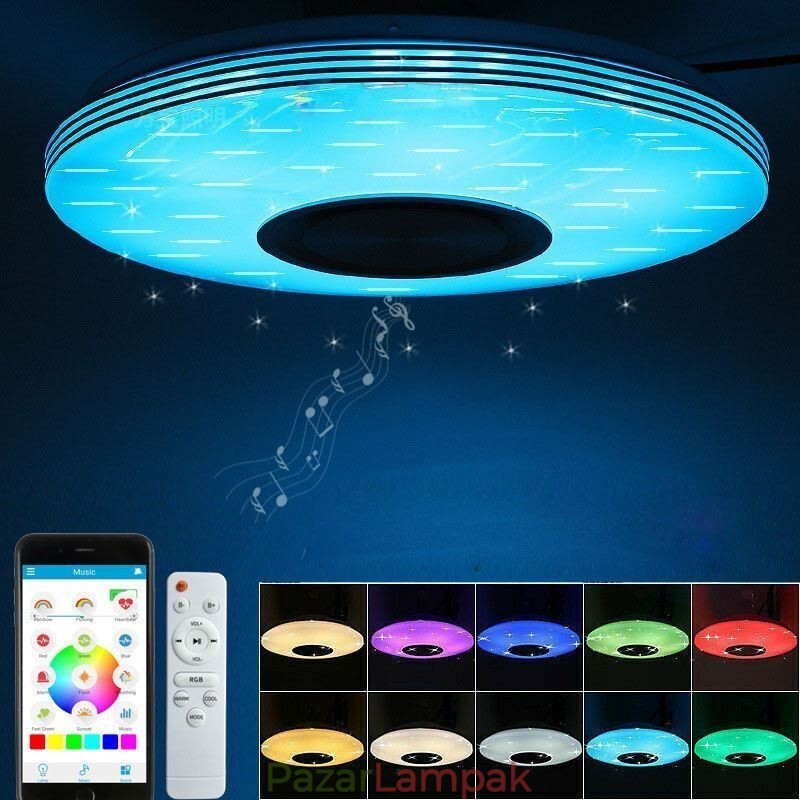 Süllyesztett mennyezeti lámpa Dekoratív lámpa Távirányító APP vezérlés Bluetooth zenei hangszóró lámpa