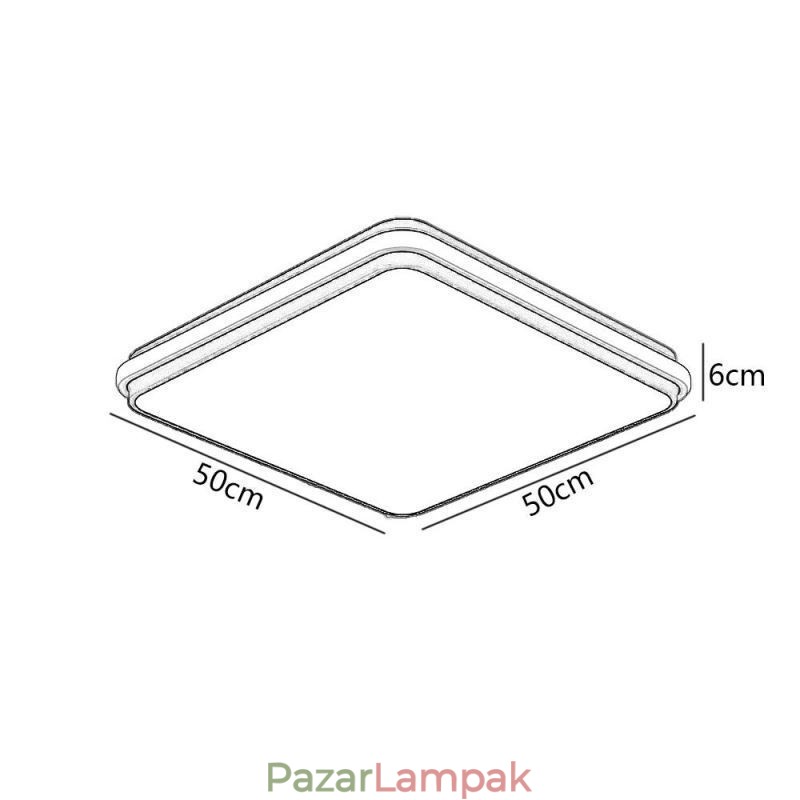 Minimalista négyzet alakú, süllyesztett mennyezeti lámpatest Modern akril világítás