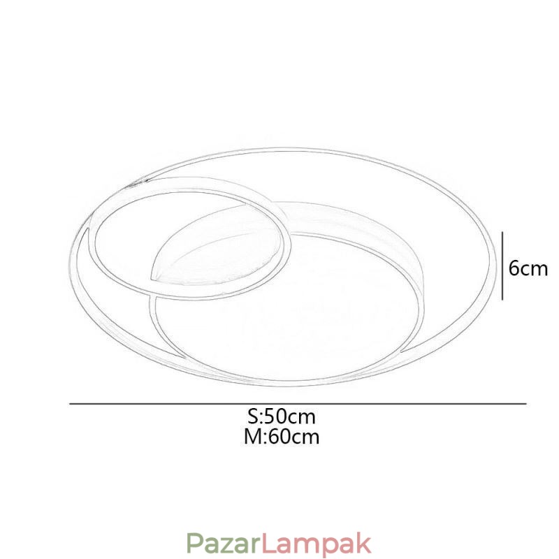 Modern, körkörös süllyesztett mennyezeti lámpa