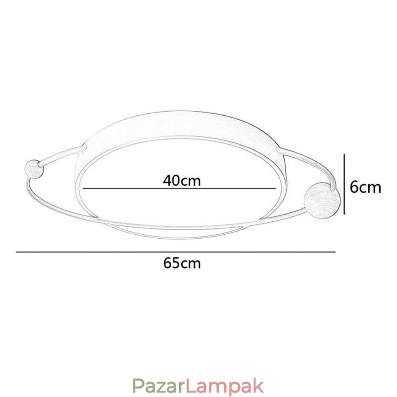 Modern, kerek mennyezeti lámpa, Planet süllyesztett lámpatest