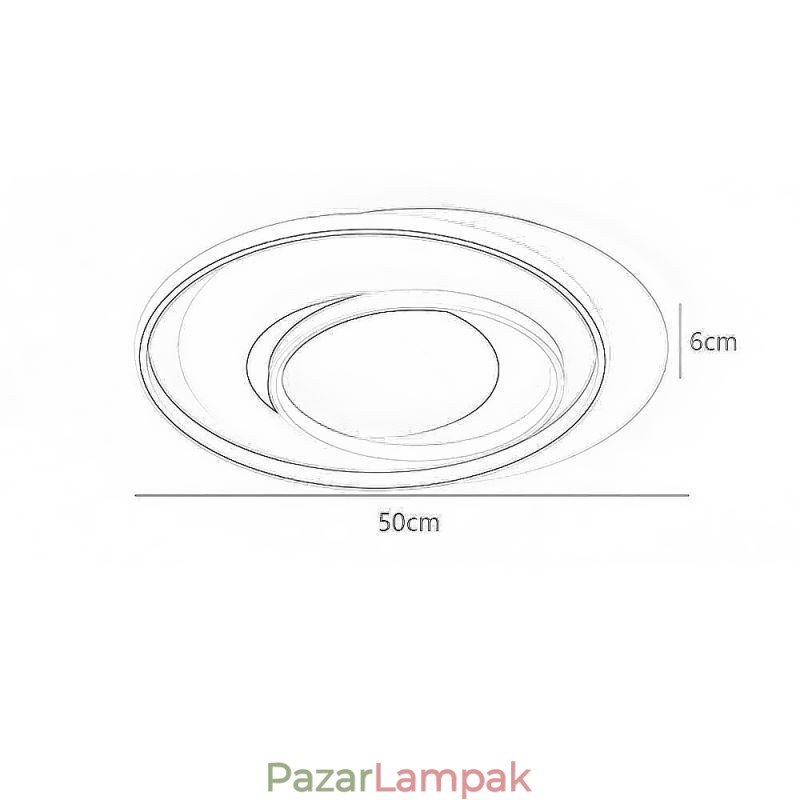 Szabálytalan kerek süllyesztett mennyezeti lámpa