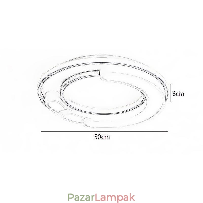 Kör alakú, süllyesztett lámpatest akril mennyezeti lámpa