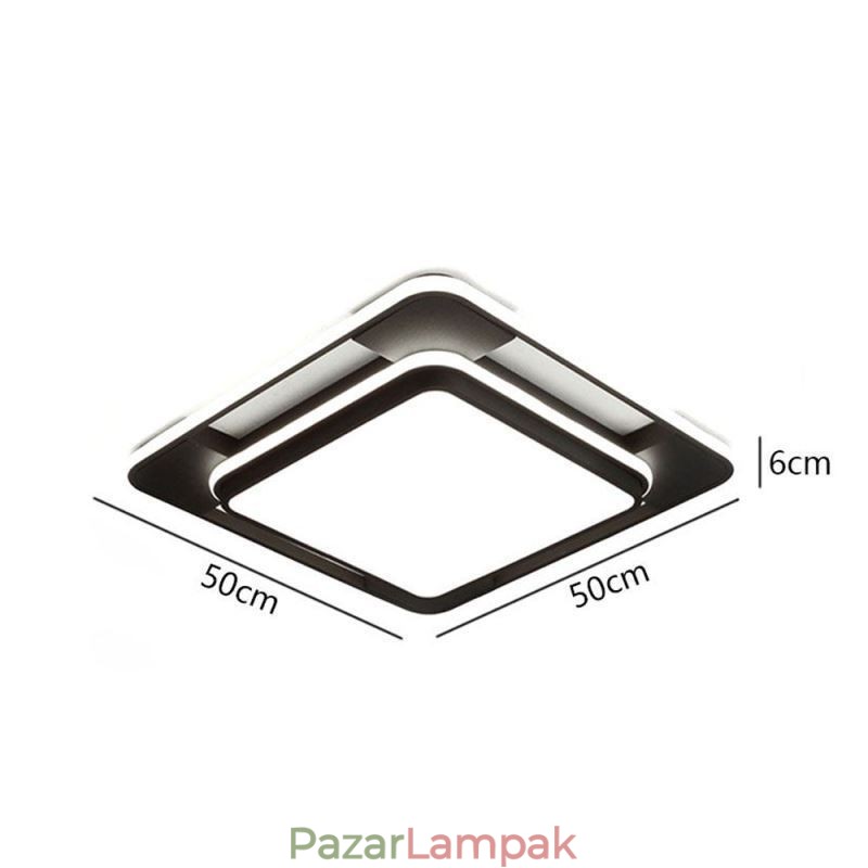 Modern, minimalista süllyesztett világítás, négyzet alakú mennyezeti lámpa