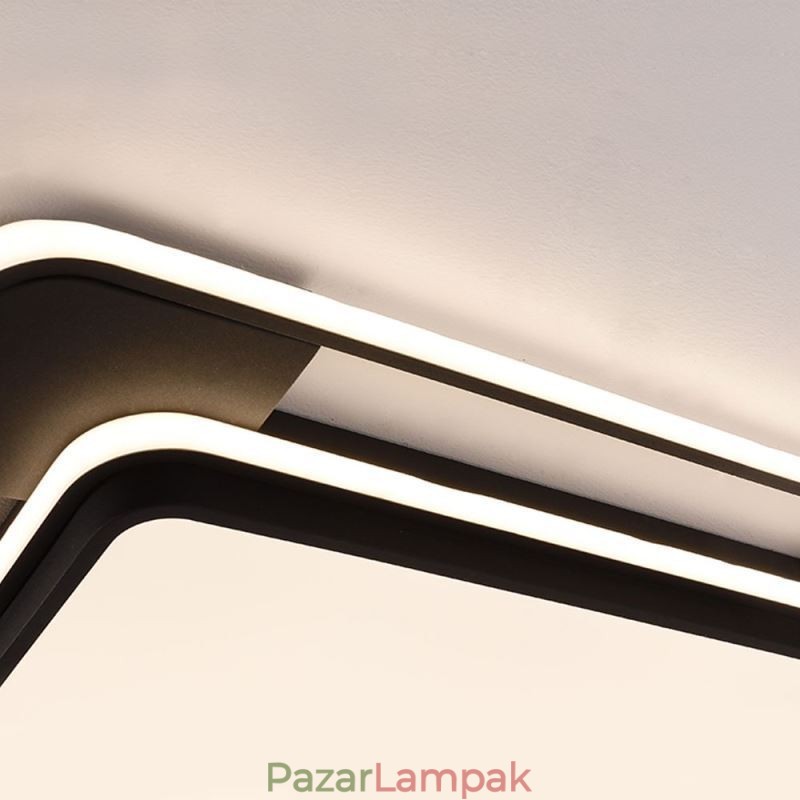Modern, minimalista süllyesztett világítás, négyzet alakú mennyezeti lámpa