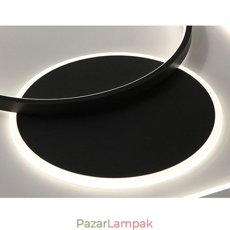 Modern, minimalista mennyezeti lámpa, kerek és négyzet alakú süllyesztett lámpatest