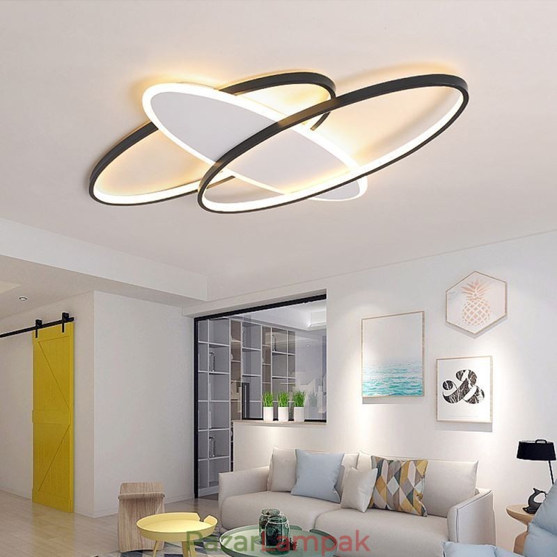 Modern akril süllyesztett ovális mennyezeti lámpa