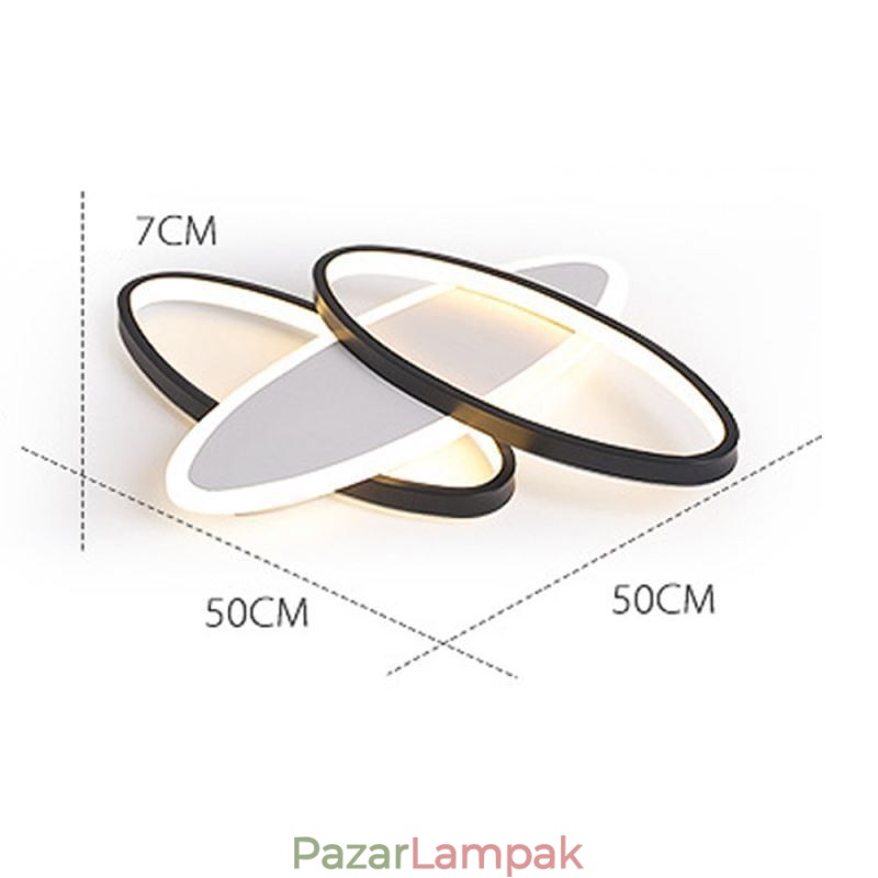 Modern akril süllyesztett ovális mennyezeti lámpa