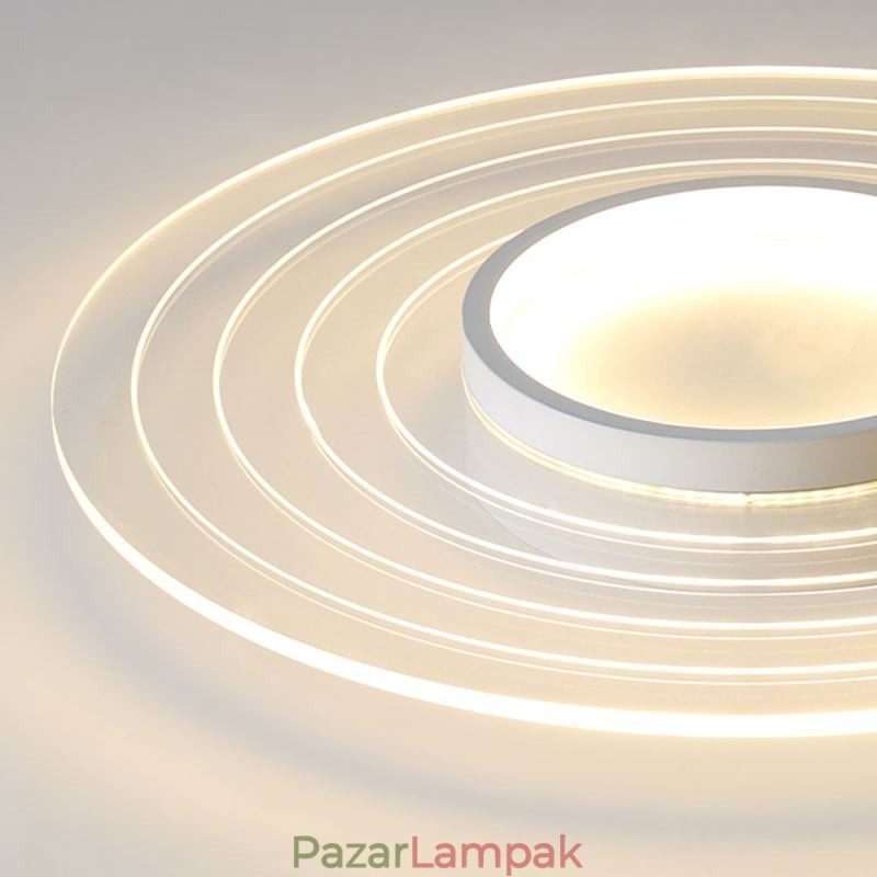 Modern, körkörös, süllyesztett mennyezeti lámpa, minimalista világítótest
