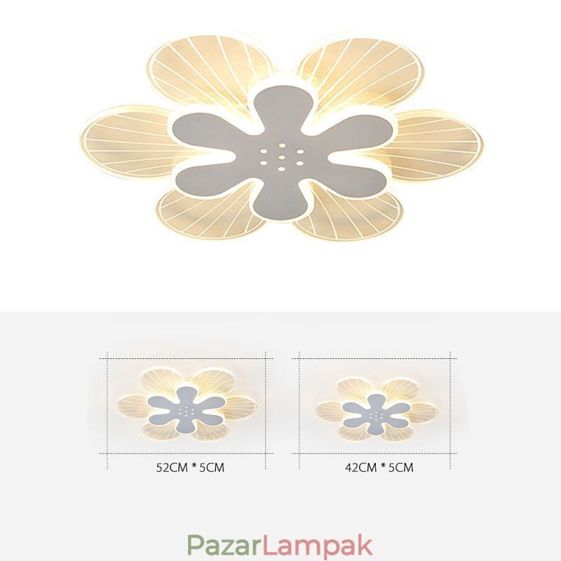 Modern süllyesztett, csinos virágos dekoratív mennyezeti lámpa