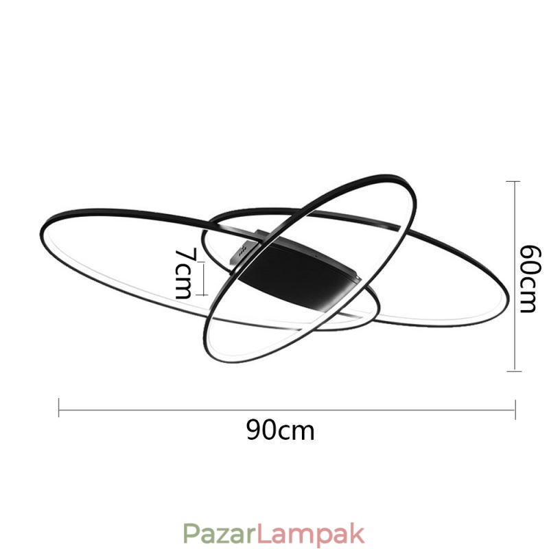 Modern, ovális, süllyesztett mennyezeti lámpa, akril dekoratív lámpatest
