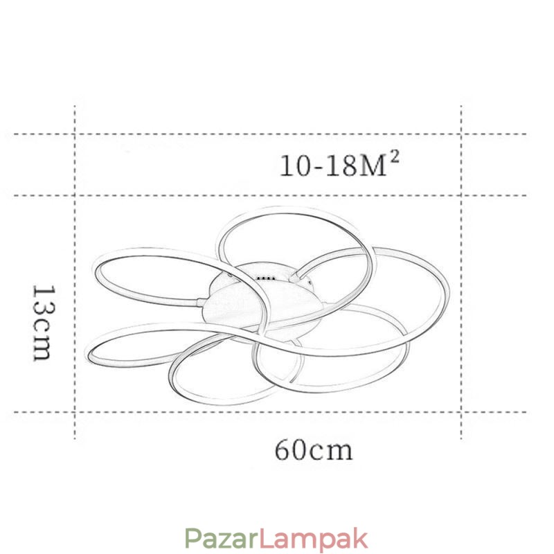 Lineáris süllyeszthető mennyezeti lámpa Modern virágmintás lámpa