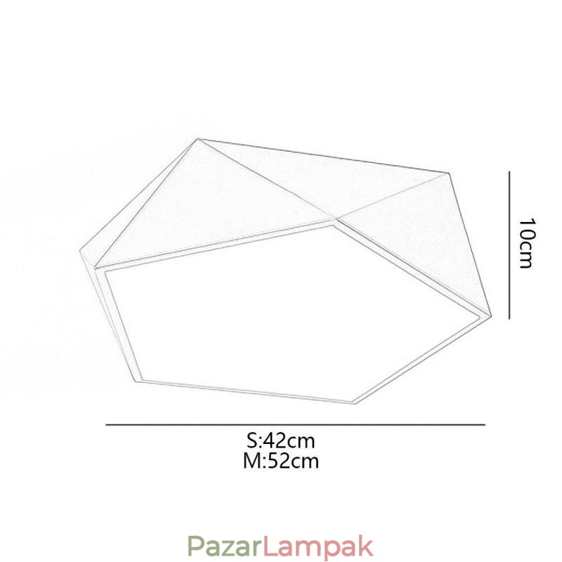 Arany geometrikus süllyesztett akril mennyezeti lámpa