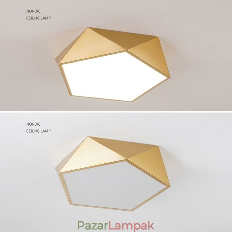 Arany geometrikus süllyesztett akril mennyezeti lámpa