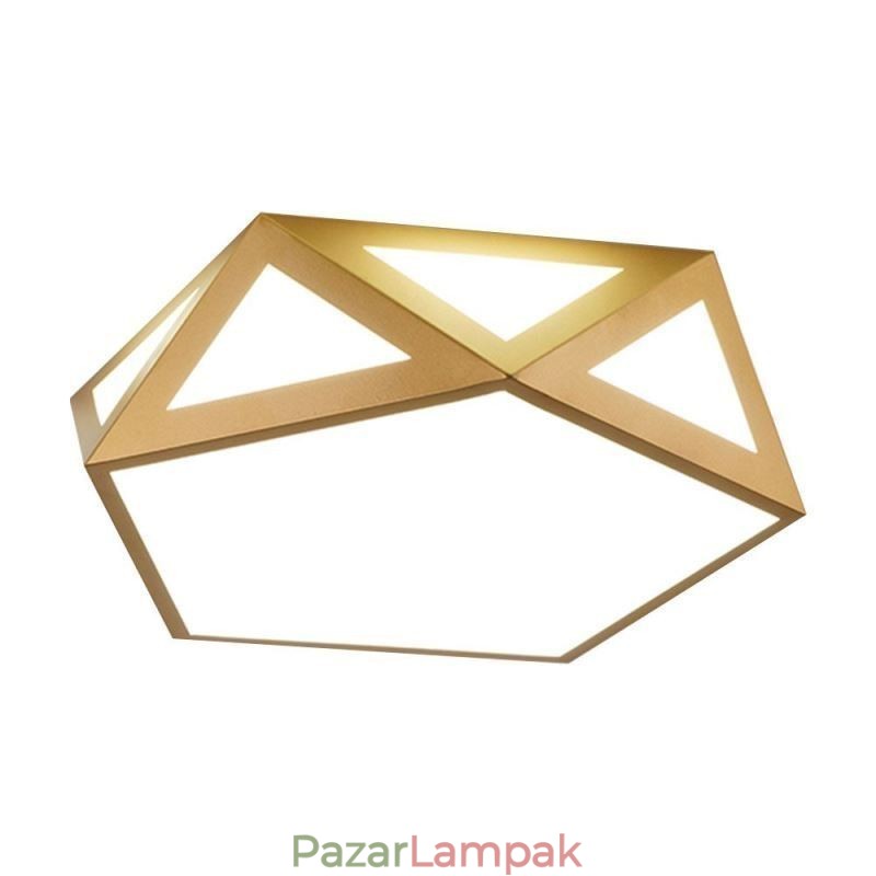 Arany geometrikus süllyesztett akril mennyezeti lámpa