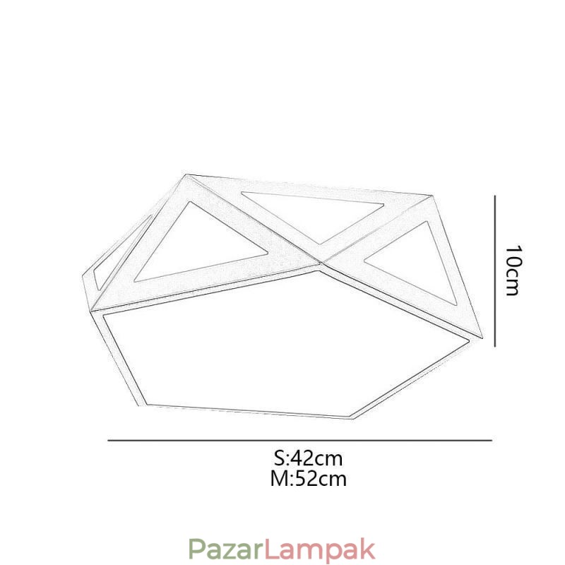 Arany geometrikus süllyesztett akril mennyezeti lámpa