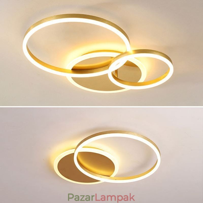 Modern süllyesztett, kerek arany mennyezeti lámpa