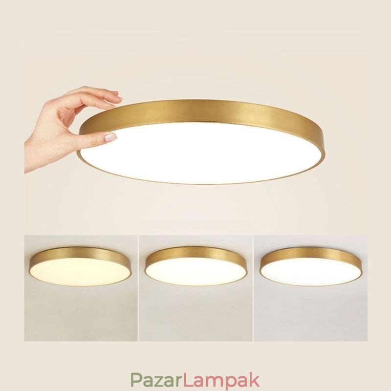 Kerek süllyeszthető modern arany akril mennyezeti lámpa