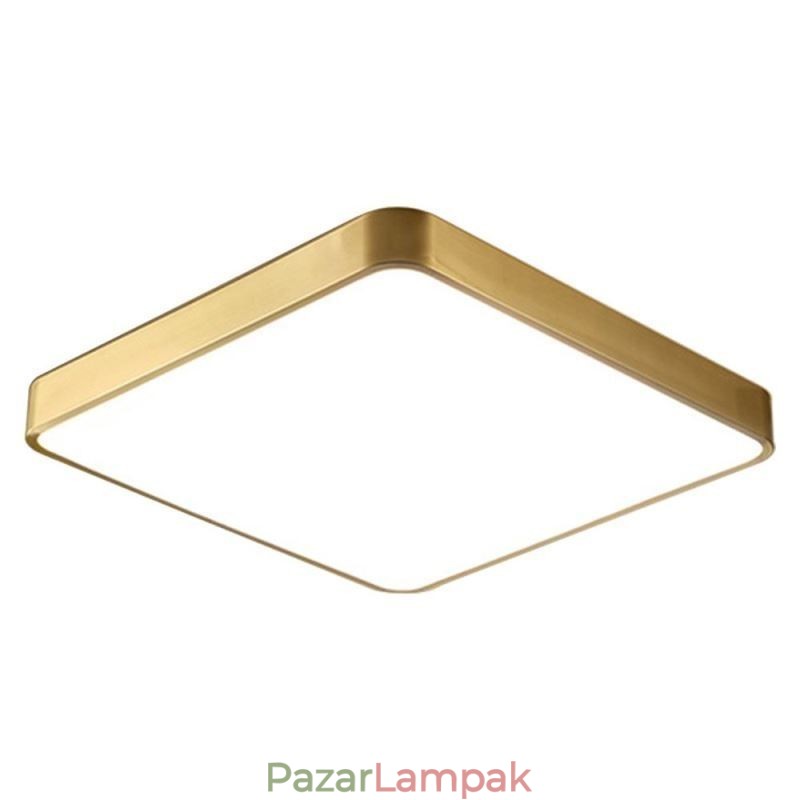 Süllyesztett, minimalista akril négyzet alakú arany mennyezeti lámpa
