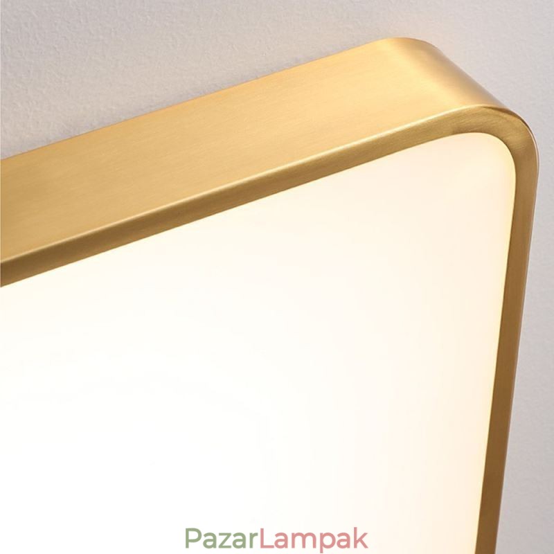 Süllyesztett, minimalista akril négyzet alakú arany mennyezeti lámpa