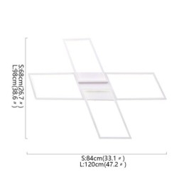 X alakú, süllyesztett, minimalista akril mennyezeti lámpa