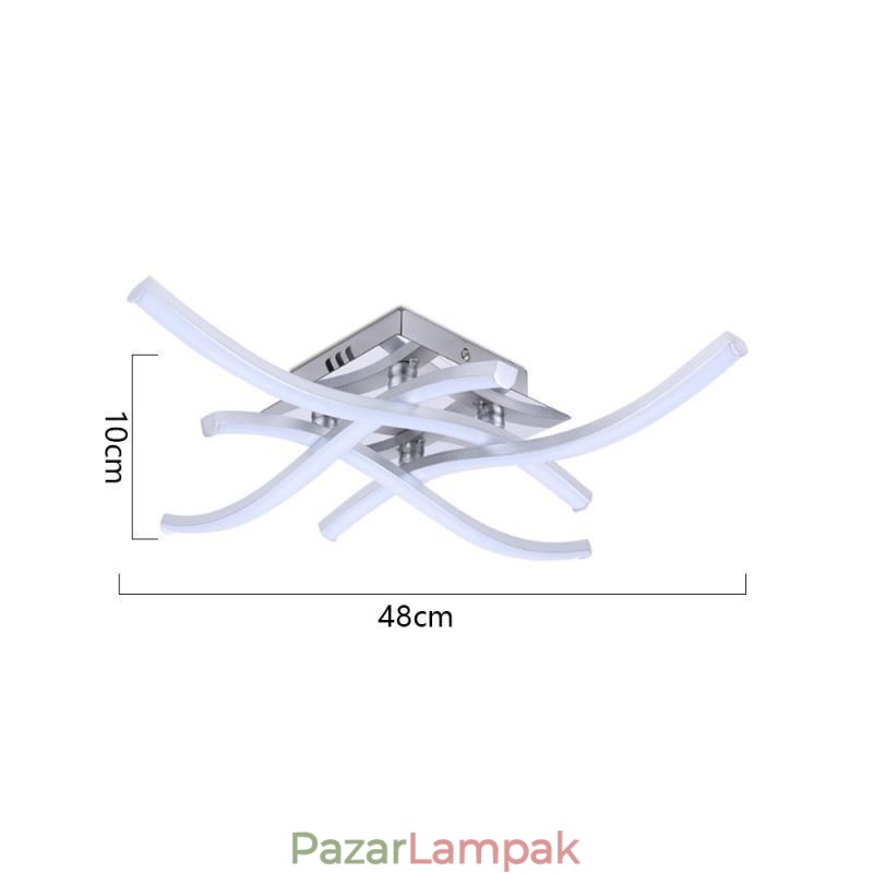 Modern, egyszerű süllyeszthető akril 4 lámpa, hullám alakú mennyezeti lámpa