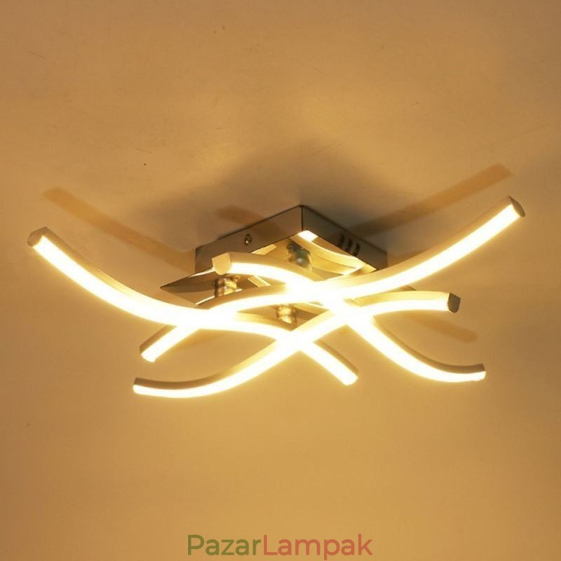 Modern, egyszerű süllyeszthető akril 4 lámpa, hullám alakú mennyezeti lámpa