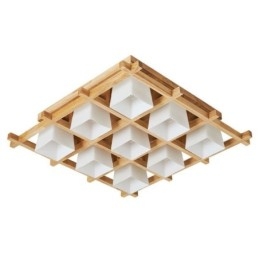 Nordic Square Grid süllyesztett mennyezeti lámpa Gumi fa lámpa