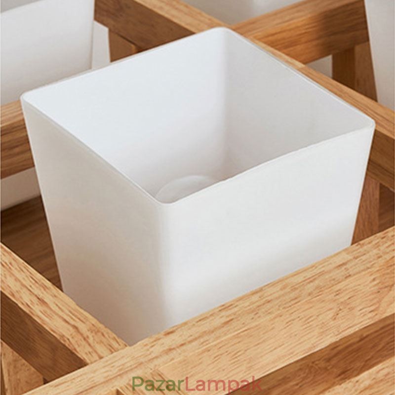 Nordic Square Grid süllyesztett mennyezeti lámpa Gumi fa lámpa