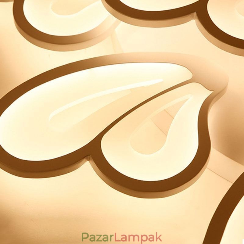 Modern, egyszerű süllyesztett, akrilszirom alakú mennyezeti lámpa