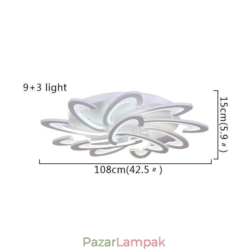 Modern, egyszerű süllyeszthető akril szélmalom mennyezeti lámpa