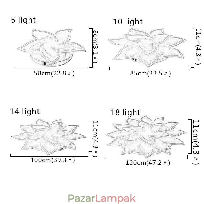 Modern, egyszerű süllyeszthető akril napraforgó alakú mennyezeti lámpa