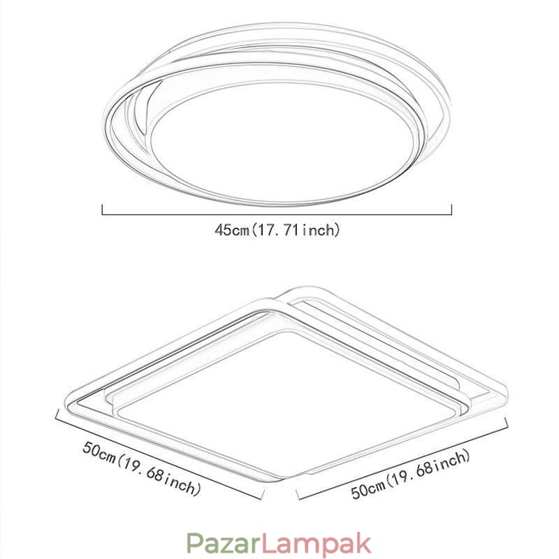 Modern, egyszerű süllyesztett, geometrikus mennyezeti lámpa, négyzet alakú lámpatest