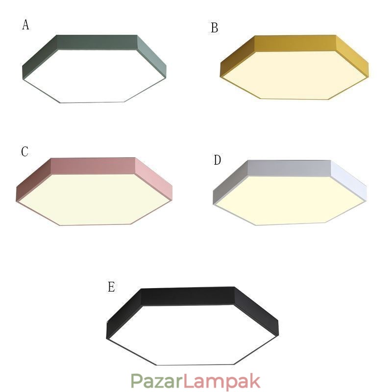 Modern, egyszerű süllyesztett hatszögletű mennyezeti lámpa
