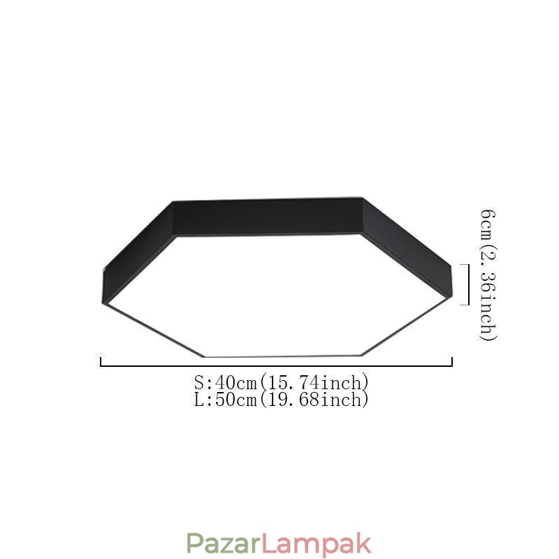 Modern, egyszerű süllyesztett hatszögletű mennyezeti lámpa