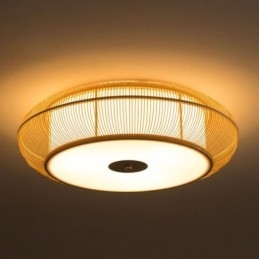 Kínai speciális bambusz süllyesztett, kreatív japán kerek mennyezeti lámpa